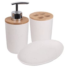 3 Piece Toothbrush Holder, Soap Pump & Dish Set
